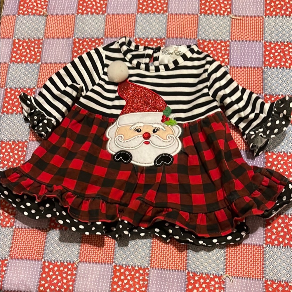 Festive Santa Baby Shirt with 3/4 sleeves.